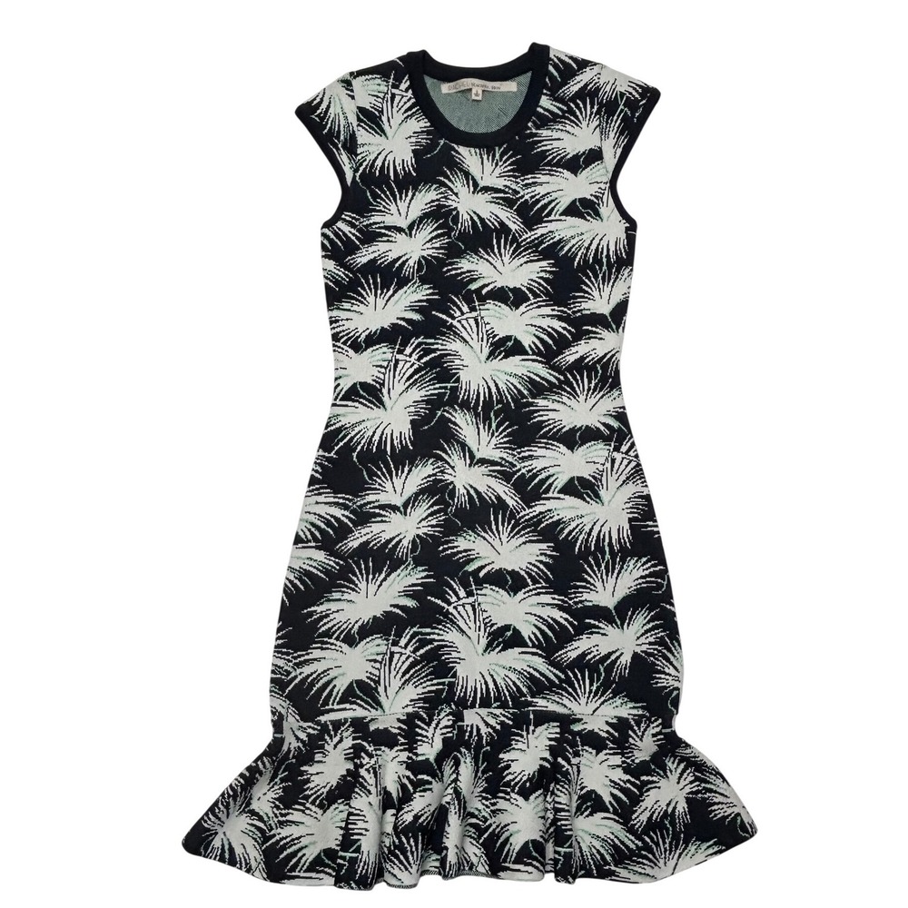 Rachel Rachel Roy Womens Dress Size Small‎ Palm Leaf Knit Ruffle Hem Sleeveless